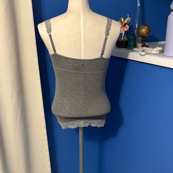 Aeropostale Gray Lace Trim Tank Top - Picture 2 of 6